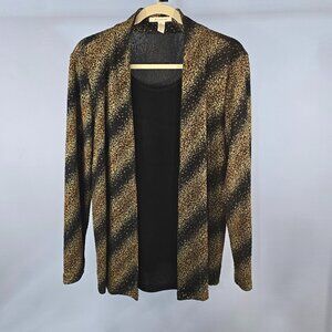 JM Collection Women's Pullover 2 in 1 Set Black w/ Gold Size Medium (Q-10)